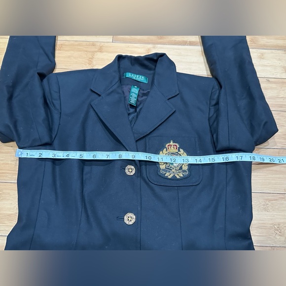 Ralph Lauren Crown Crest Black Blazer Women’s Size 6P Cotton Stretch Blend - Picture 8 of 11